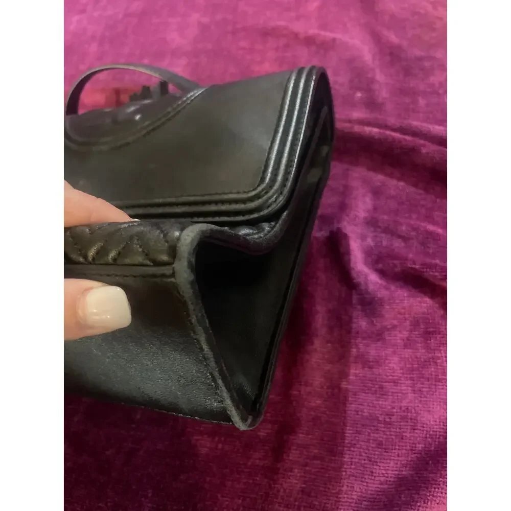 TORY BURCH Fleming Convertible Bag Purse Black PRE-OWNED with Wear